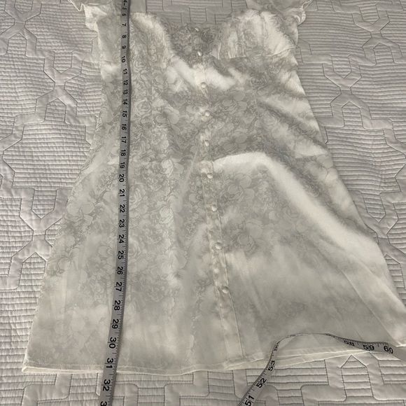 Princess Polly Tyra Mini Dress Sz 6 White Short  Sleeve Bridal Bride Graduation - Picture 9 of 11